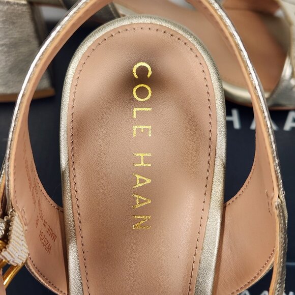 Cole Haan Josie Chain Sandal - Soft Gold Leather - Picture 7 of 10